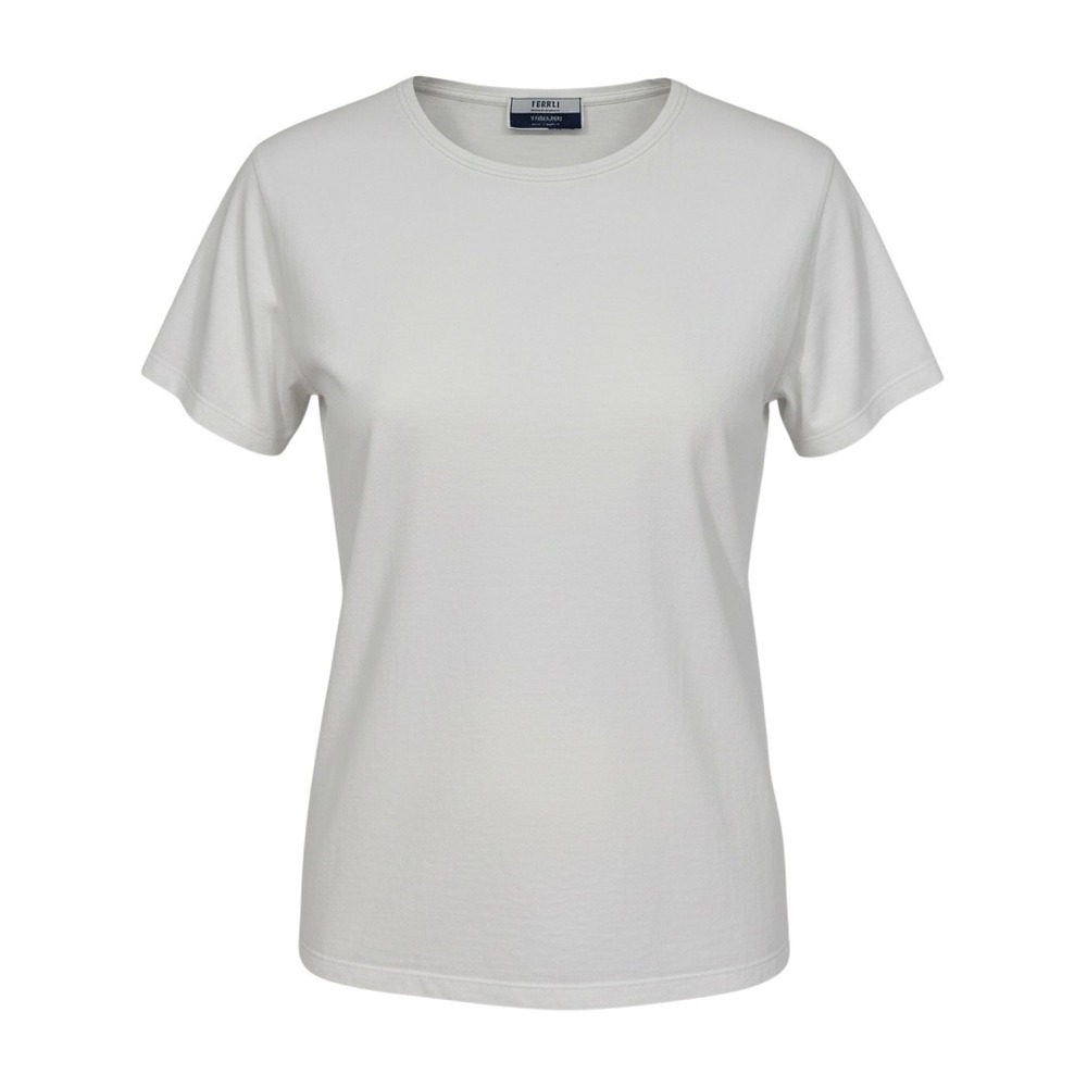 Fedeli Trillion Palm Beach White Cotton Crewneck T-Shirt Italy 44 Fits‎ Smal